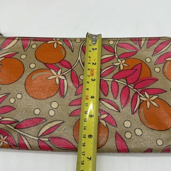 Key-Per Vintage Clutch Pouch Oranges Pink Leaves Plumeria FP6089 - Picture 8 of 9
